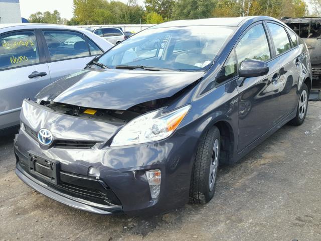 JTDKN3DU0E0385575 - 2014 TOYOTA PRIUS GRAY photo 2