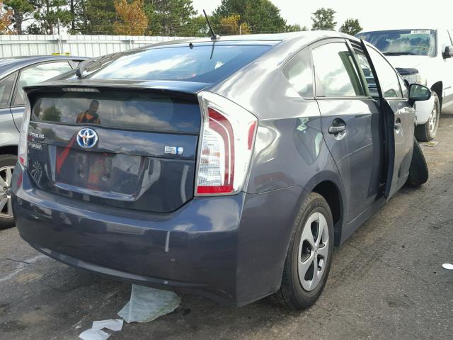 JTDKN3DU0E0385575 - 2014 TOYOTA PRIUS GRAY photo 4