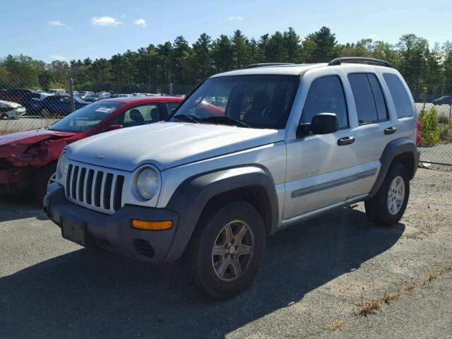 1J4GL48K02W262694 - 2002 JEEP LIBERTY SILVER photo 2