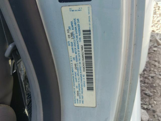 3VWCM31Y64M317482 - 2004 VOLKSWAGEN NEW BEETLE ლურჯი ფოტო 10