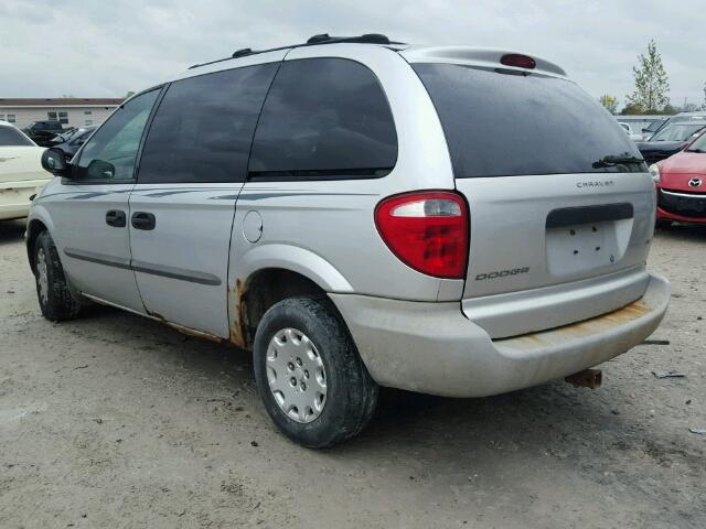 1B4GP25R72B615257 - 2002 DODGE CARAVAN SE GRAY photo 3