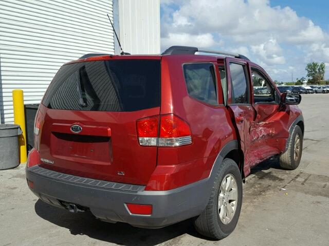 KNDJJ741395031384 - 2009 KIA BORREGO LX MAROON photo 4