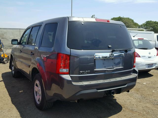 5FNYF3H27EB011787 - 2014 HONDA PILOT LX CHARCOAL photo 3