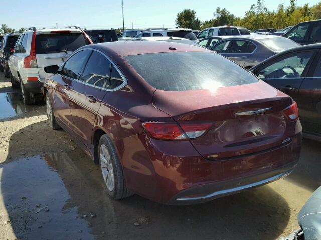 1C3CCCAB5FN607467 - 2015 CHRYSLER 200 LIMITE RED photo 3