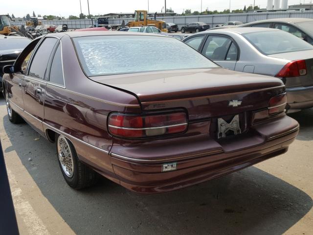 1G1BL53E2MW196927 - 1991 CHEVROLET CAPRICE MAROON photo 3