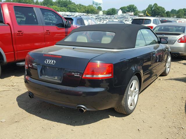 WAUDF48H87K032191 - 2007 AUDI A4 2.0T CA BLACK photo 4