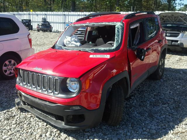ZACCJBAH4HPF08133 - 2017 JEEP RENEGADE S RED photo 2