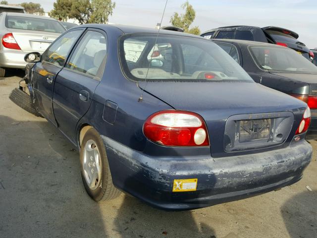 KNAFB121515096600 - 2001 KIA SEPHIA BAS BLUE photo 3