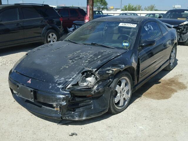 4A3AC84H61E131350 - 2001 MITSUBISHI ECLIPSE GT BLACK photo 2