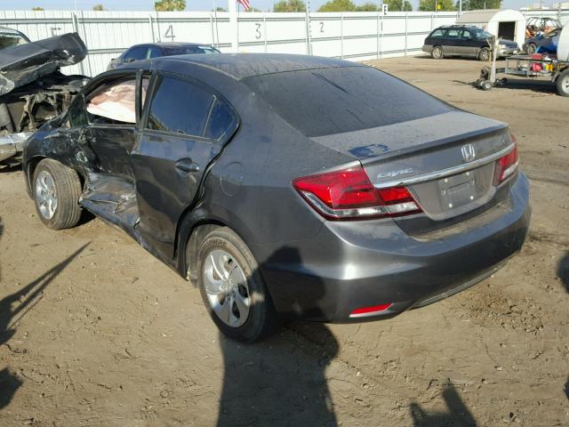 2HGFB2F54DH507795 - 2013 HONDA CIVIC LX CHARCOAL photo 3