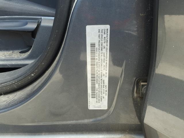 3VW2K7AJ9CM324680 - 2012 VOLKSWAGEN JETTA BASE Մոխրագույն լուսանկար 10