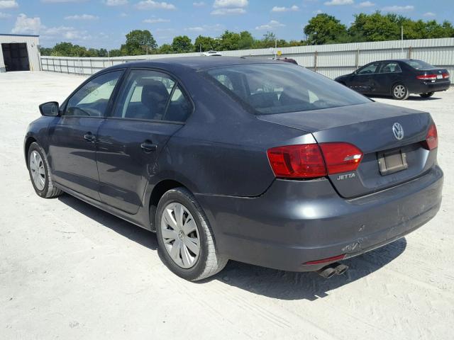 3VW2K7AJ9CM324680 - 2012 VOLKSWAGEN JETTA BASE Մոխրագույն լուսանկար 3