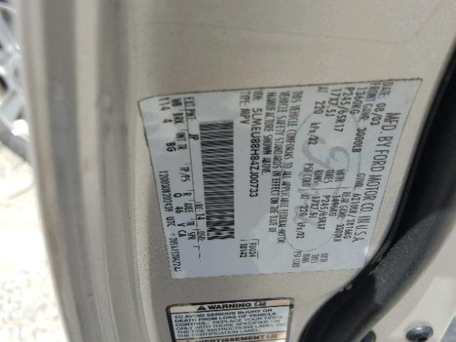 5LMEU88H84ZJ00733 - 2004 LINCOLN AVIATOR 银色 照片 10