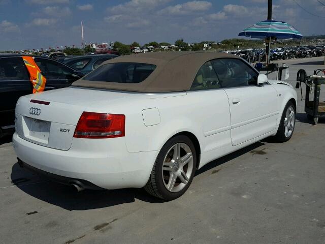 WAUAF48HX8K008351 - 2008 AUDI A4 2.0T CA WHITE photo 4