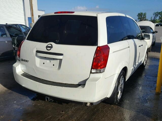 5N1BV28U97N107232 - 2007 NISSAN QUEST WHITE photo 4