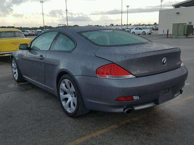 WBAEH13597CR52397 - 2007 BMW 650 GRAY photo 3