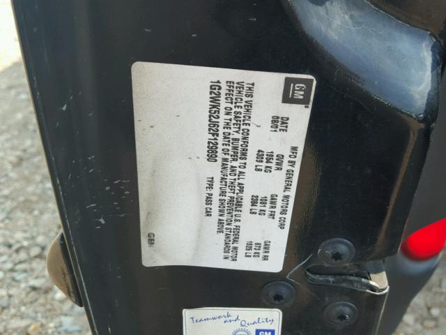 1G2WK52J62F129890 - 2002 PONTIAC GRAND PRIX BLACK photo 10