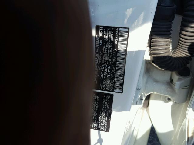 WDDSJ5CB0EN087463 - 2014 MERCEDES-BENZ CLA 45 AMG WHITE photo 10
