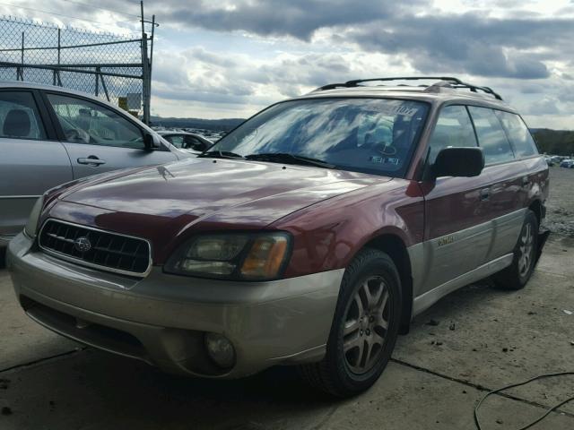 4S3BH675X37613728 - 2003 SUBARU LEGACY OUT RED photo 2
