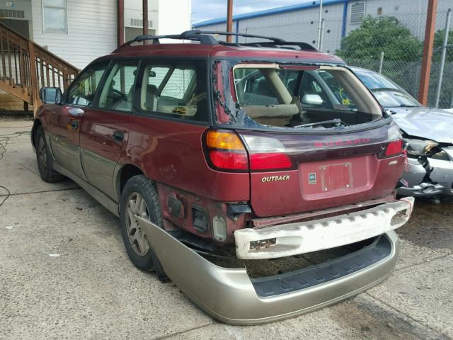 4S3BH675X37613728 - 2003 SUBARU LEGACY OUT RED photo 3