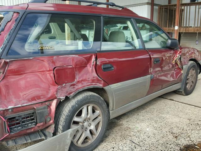 4S3BH675X37613728 - 2003 SUBARU LEGACY OUT RED photo 9