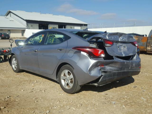 5NPDH4AE1FH644887 - 2015 HYUNDAI ELANTRA GRAY photo 3