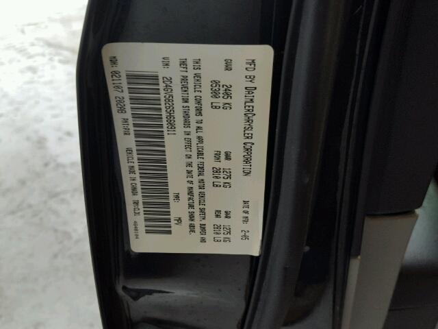 2D4GV58265H660911 - 2005 DODGE MAGNUM R/T BLACK photo 10