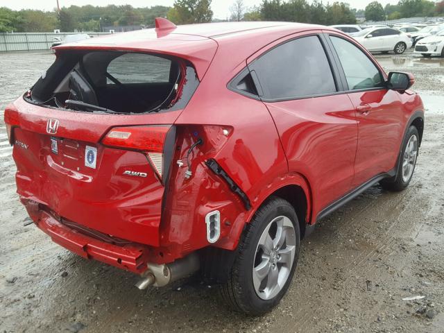 3CZRU6H59HM720737 - 2017 HONDA HR-V RED photo 4