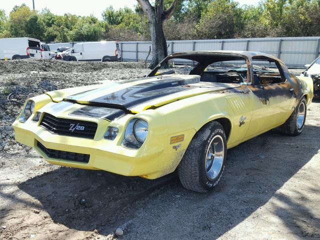1Q87L8N544029 - 1978 CHEVROLET Z28 YELLOW photo 2