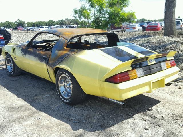 1Q87L8N544029 - 1978 CHEVROLET Z28 YELLOW photo 3
