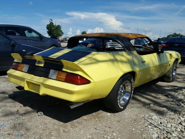 1Q87L8N544029 - 1978 CHEVROLET Z28 YELLOW photo 4