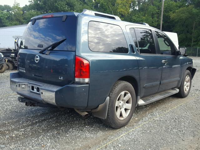 5N1AA08A74N743399 - 2004 NISSAN ARMADA SE GREEN photo 4