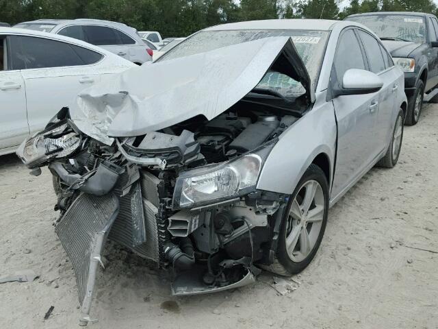 1G1PE5SB3F7282414 - 2015 CHEVROLET CRUZE LT SILVER photo 2