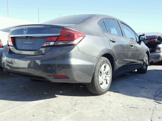 19XFB2F50DE266618 - 2013 HONDA CIVIC LX GRAY photo 4