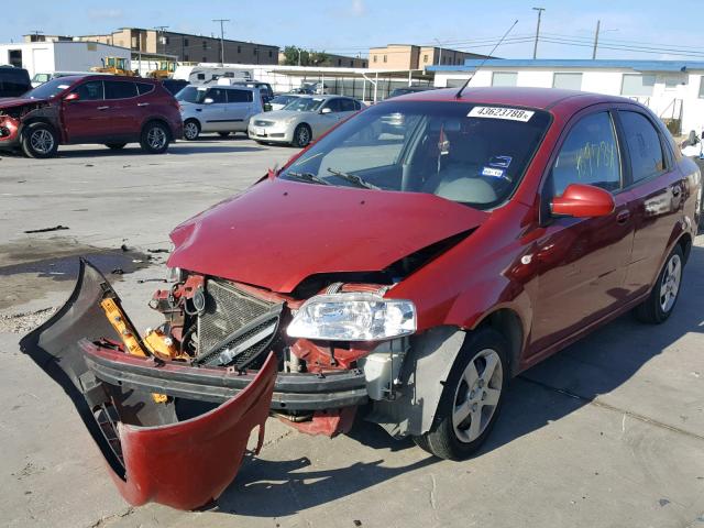 KL1TD52605B409991 - 2005 CHEVROLET AVEO BASE Қызыл фото 2