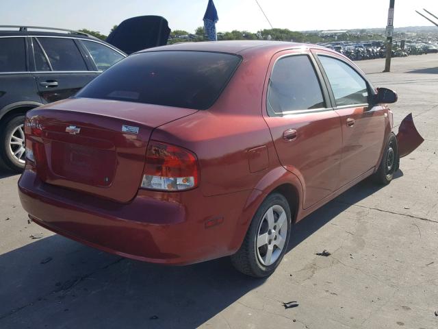 KL1TD52605B409991 - 2005 CHEVROLET AVEO BASE Қызыл фото 4