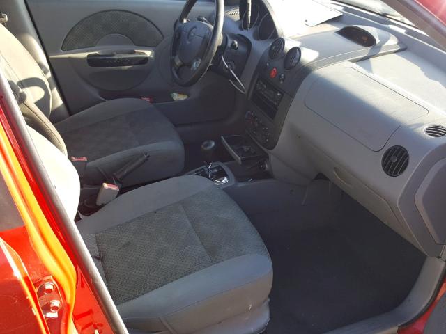 KL1TD52605B409991 - 2005 CHEVROLET AVEO BASE Қызыл фото 5