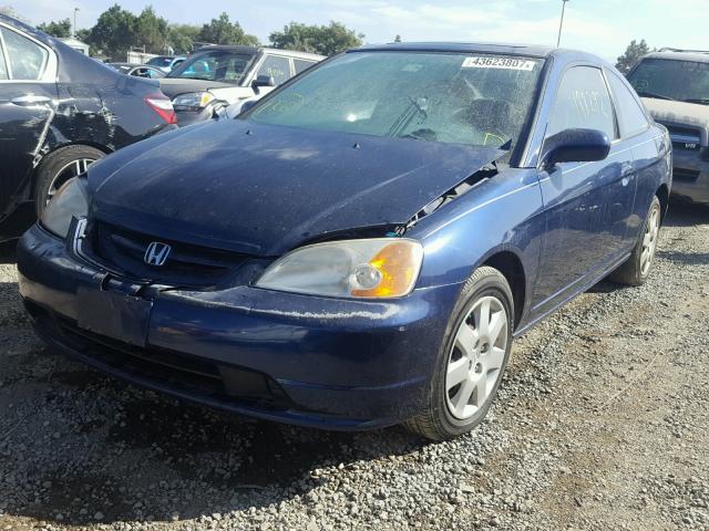 1HGEM21902L098209 - 2002 HONDA CIVIC EX BLUE photo 2