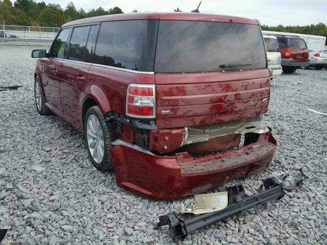 2FMGK5C8XDBD02810 - 2013 FORD FLEX SEL RED photo 3