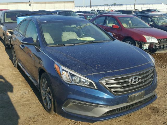 5NPE34AF6FH134143 - 2015 HYUNDAI SONATA SPO BLUE photo 1