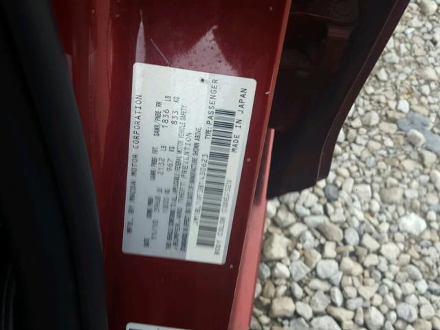 JM1BL1VF3B1430623 - 2011 MAZDA 3 I MAROON photo 10