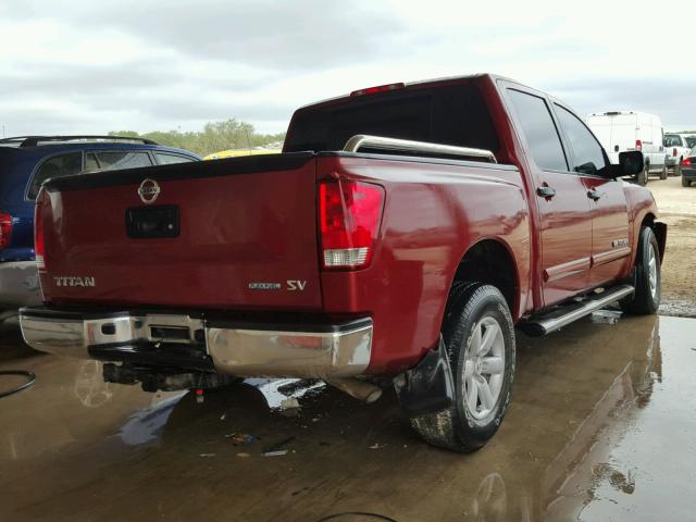 1N6BA0EK4DN306267 - 2013 NISSAN TITAN S RED photo 4