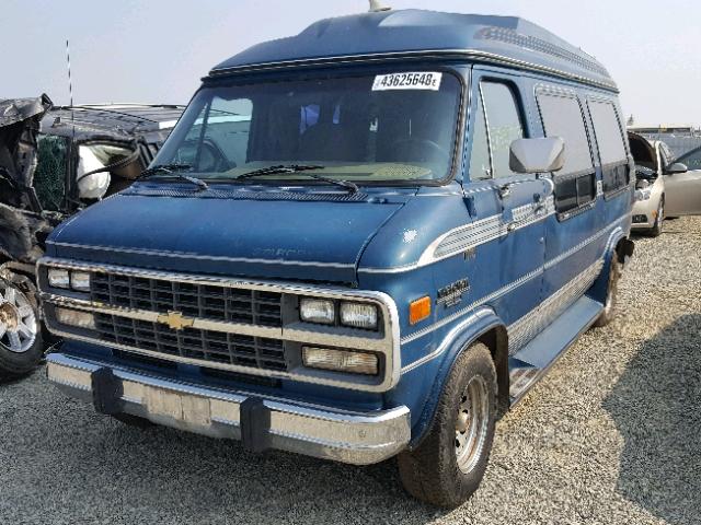 1GBEG25K4N7112990 - 1992 CHEVROLET G20 BLUE photo 2