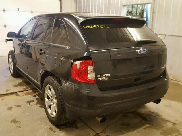 2FMDK3J91CBA70339 - 2012 FORD EDGE BLACK photo 3