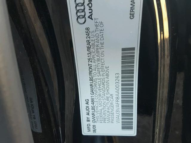 WAU3VAFR8AA003263 - 2010 AUDI S5 PRESTIG BLACK photo 10