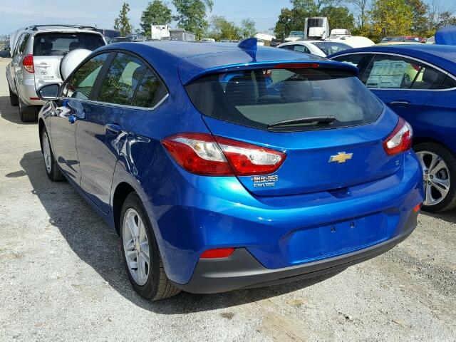 3G1BE6SM5HS538364 - 2017 CHEVROLET CRUZE LT BLUE photo 3