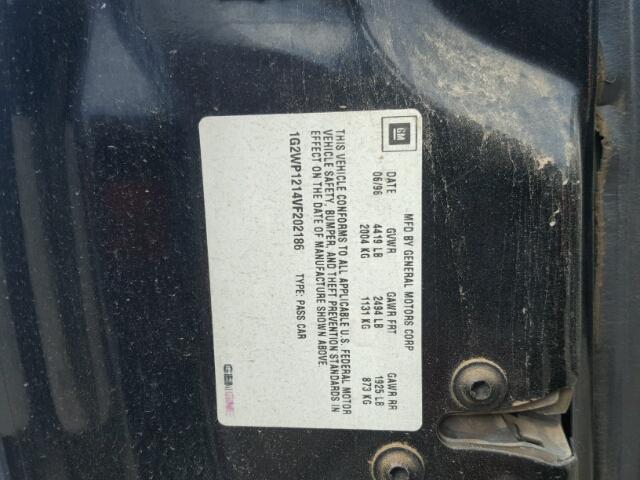 1G2WP1214VF202186 - 1997 PONTIAC GRAND PRIX BLACK photo 10