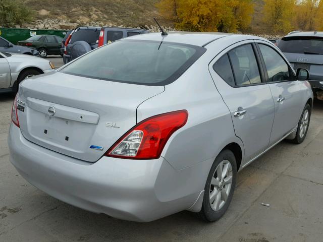 3N1CN7AP0CL934964 - 2012 NISSAN VERSA SILVER photo 4