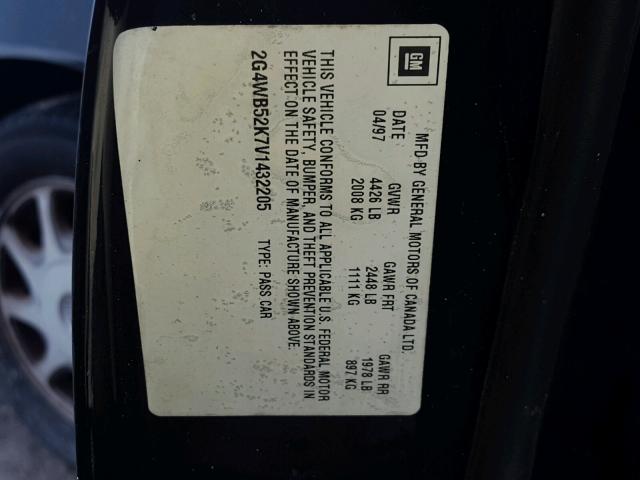 2G4WB52K7V1432205 - 1997 BUICK REGAL LS BLACK photo 10