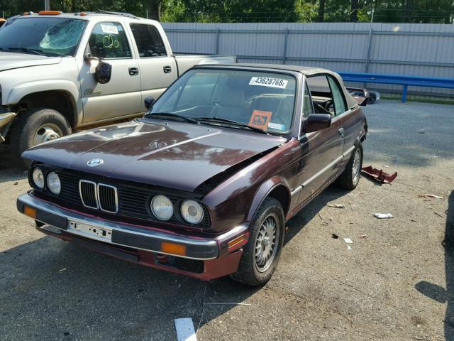 WBABB2301KEC18450 - 1989 BMW 325 I AUTO BURGUNDY photo 2